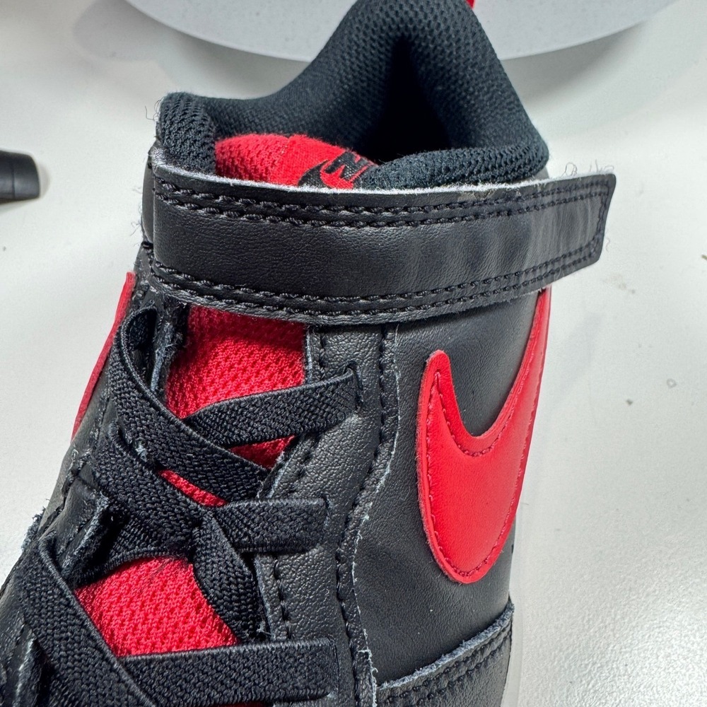 Nike Court Vision Low Boys Black Red Basketball Sneakers Shoes Size 2.5 - Picture 9 of 11